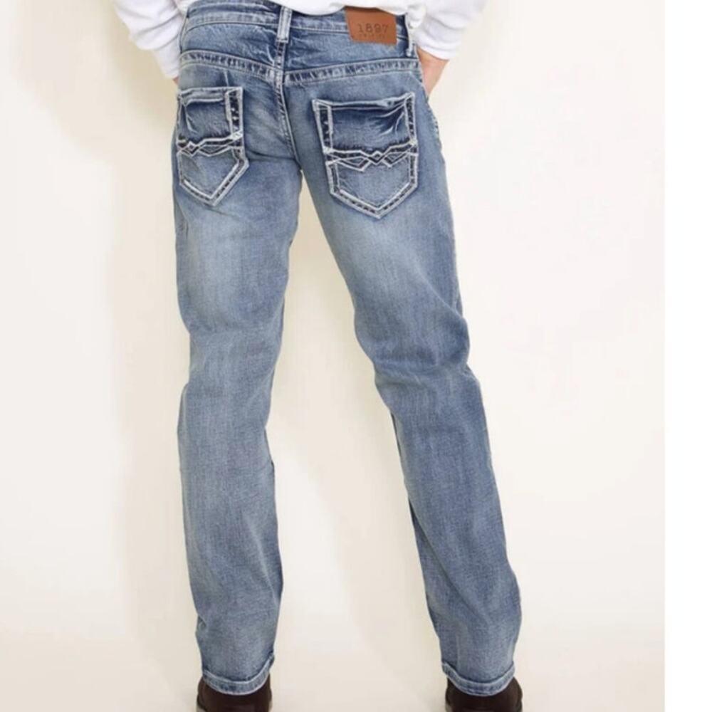 Established 1897 medium wash‎ Elliot straight leg jean men's 38 X 30